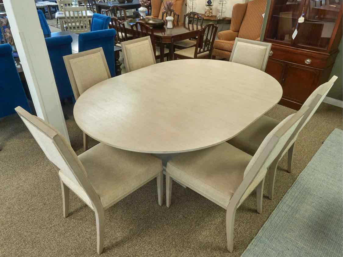 Bernhardt 'East Hampton' Round Pedestal Table & 6  Chair Sets