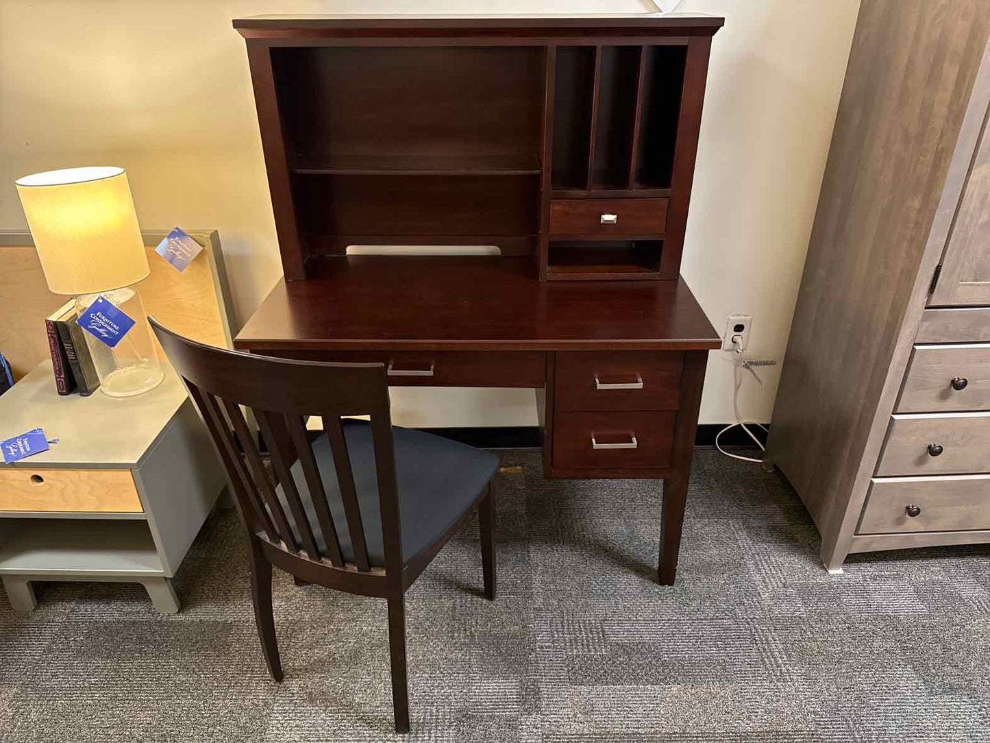Winners Only Dark Cherry Desk and Hutch