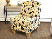 La-Z-Boy Black & Cream Floral Upholstered Armless  Chair