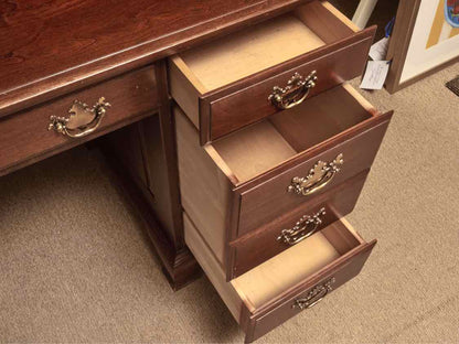 Mahogany 7 Drawer Brass Handles  Desk