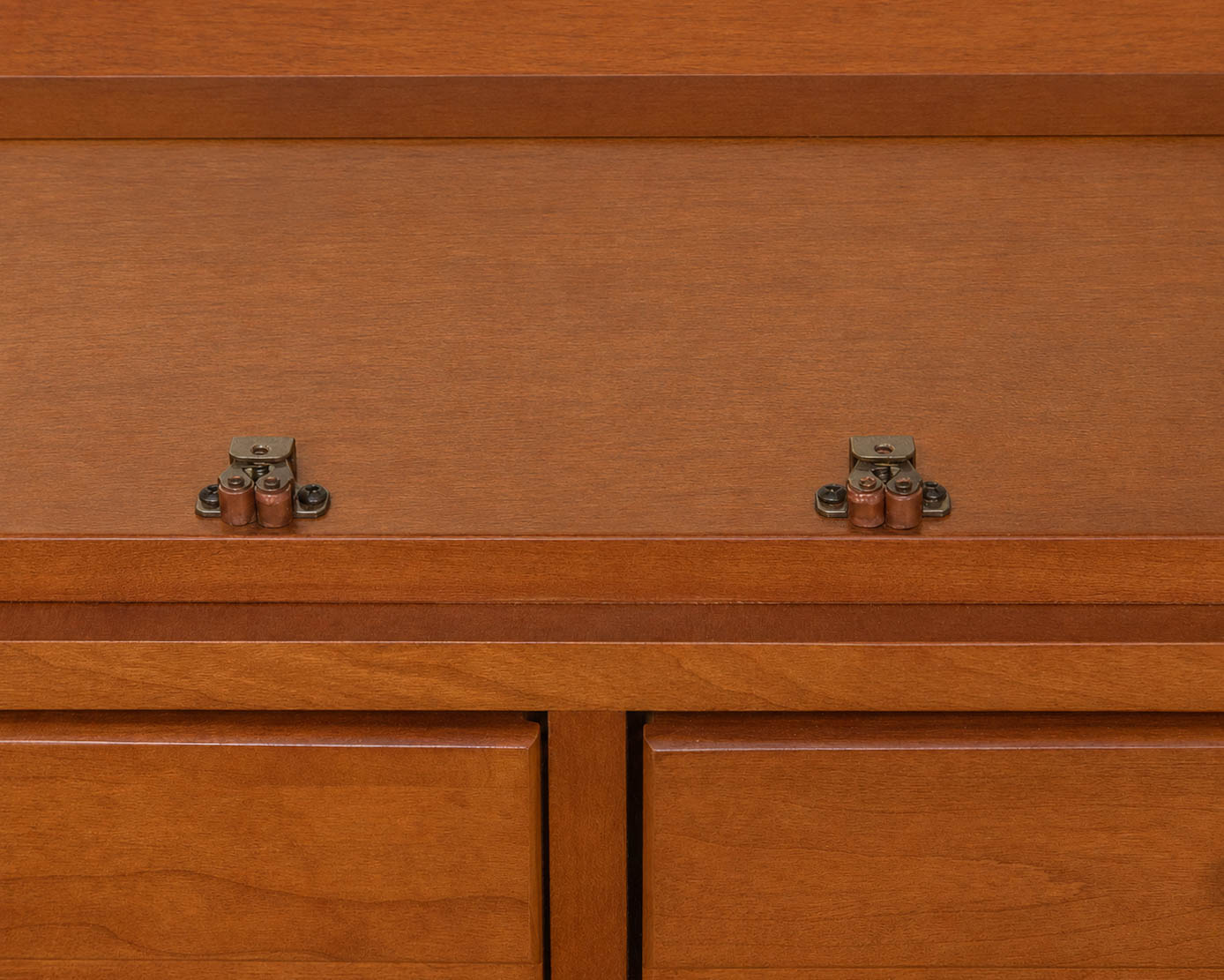 Stanley Two Piece Cherry  Lighted Hutch And Server