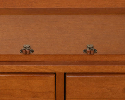 Stanley Two Piece Cherry  Lighted Hutch And Server