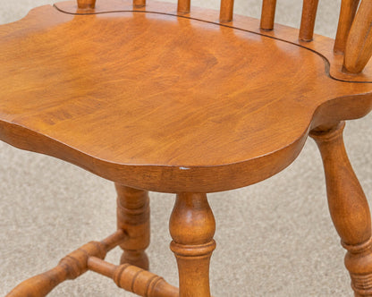 Set of 4 E. R. Buck Windsor Dining Chairs in Solid Rock Maple