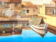 European Cove with Covered Boat Numbered Print Wall Decor