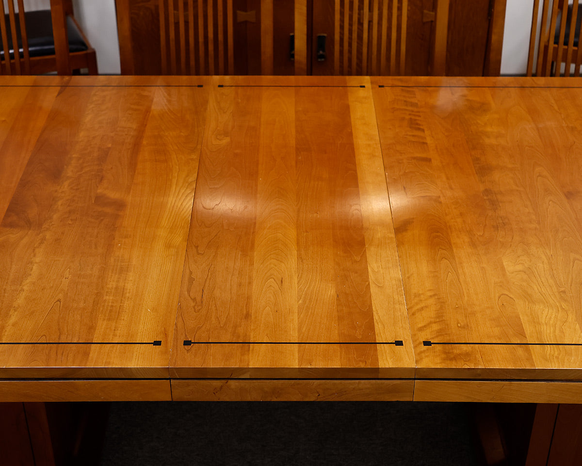 Stickley Oak Mission Style Table & 12 Chair Set