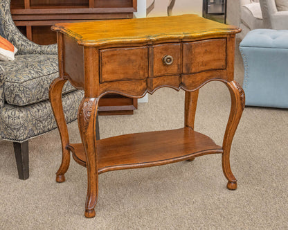 Drexel French Provincial Side Table in Pecan Finish