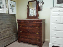Victorian Walnut 4 Drawer Dresser with Attached Mirror