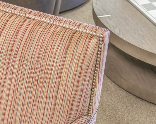 Pair of Studio H by Holly Hunt Chairs in Striped Velvet on Dark Finish Legs