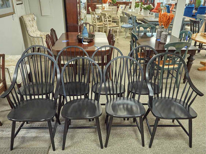 Set of 8 Ethan Allen American Impressions Windsor Dining Chairs in Black