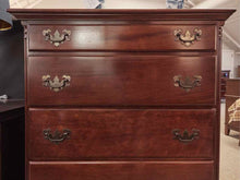 Mahogany Chippendale Style Chest w/5 Drawers & Brass Hardware