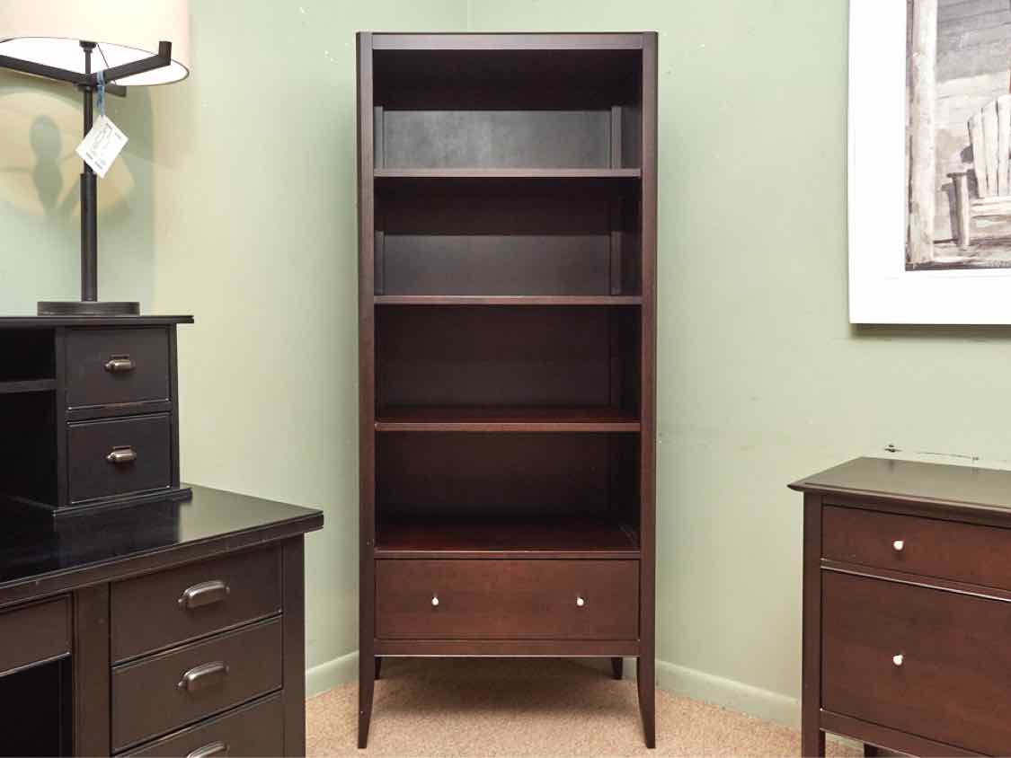Baronet  Espresso Finish 3 Shelf 1 Drawer Bookcase