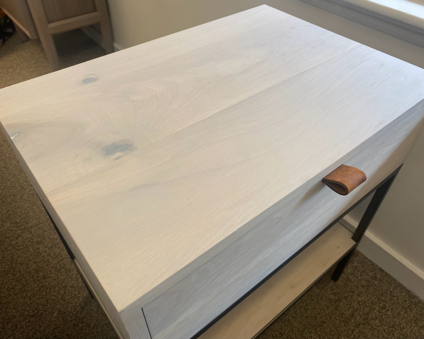 Four Hands 'Trey' Poplar Wood in Dove Finish with 1 Drawer Nightstand