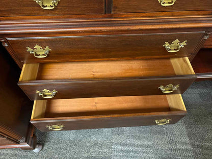 Solid Mahogany Chippendale Chest-on-Chest  With Brass Hardware