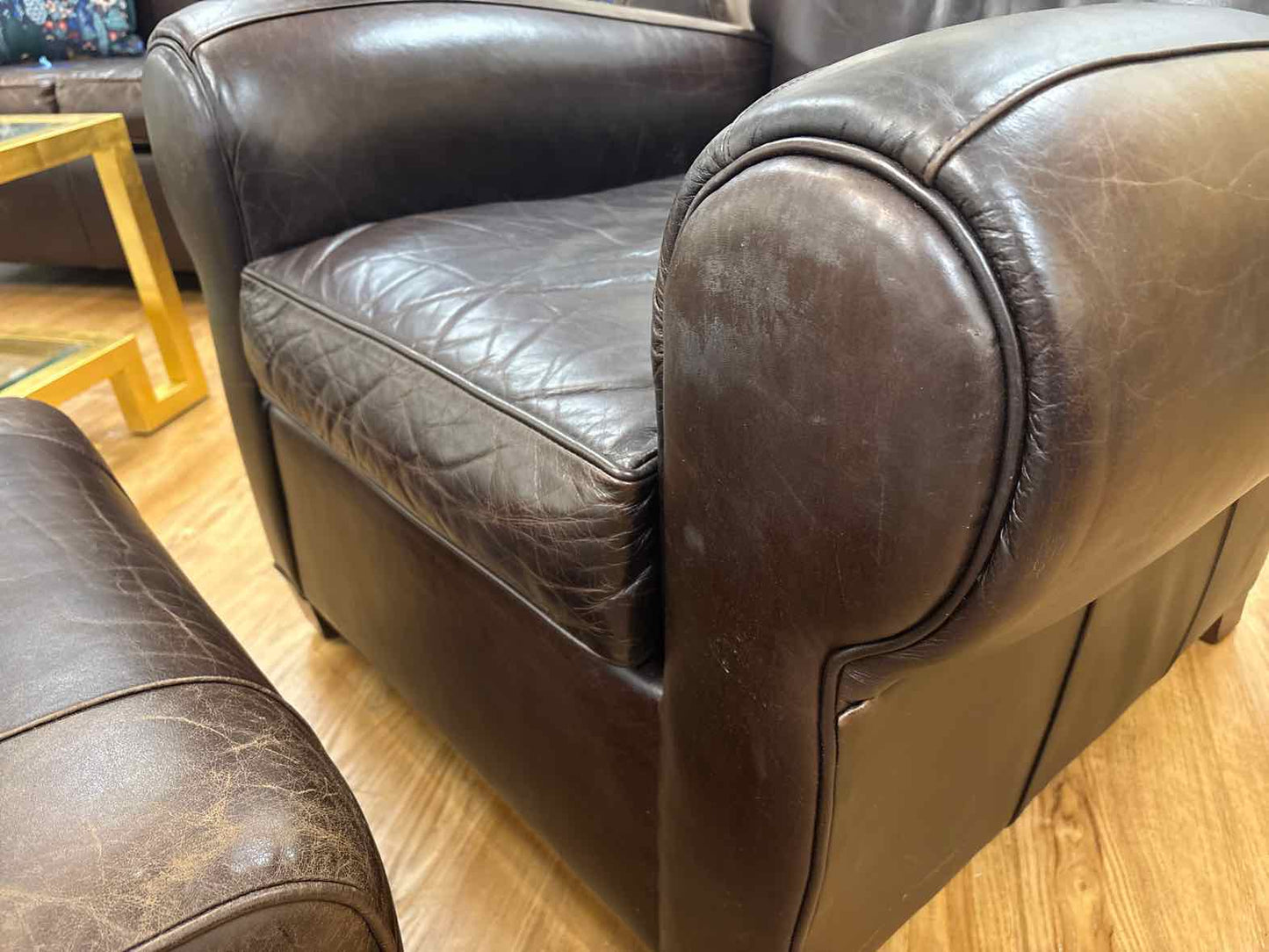 Pottery Barn 'Manhattan' Armchair and Ottoman