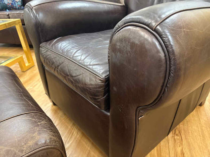 Pottery Barn 'Manhattan' Armchair and Ottoman