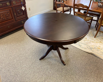 Dark Cherry Round Pedestal Dining Table