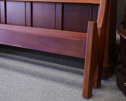 Handcrafted Solid Cherry Queen Platform Bed with Table Extensions