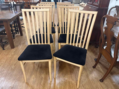 Workbench Set of 8 Maple Dining Chairs