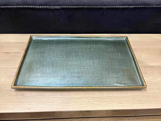 Arhaus Deep Sage Ceramic Tray