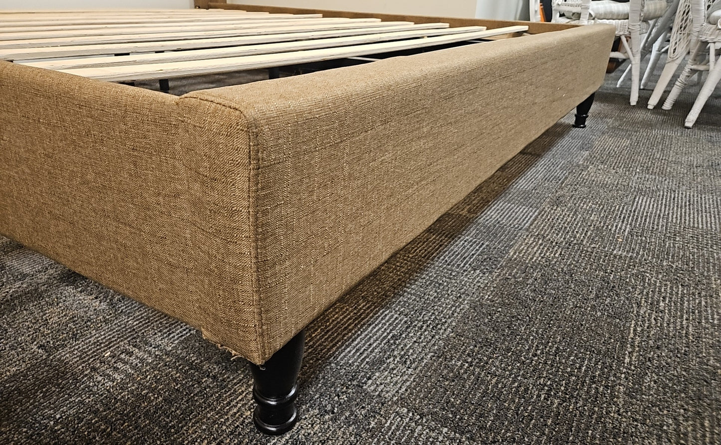 Tufted Brown King Bed