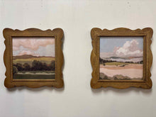 Set of Two Natural Wood Framed Landscapes