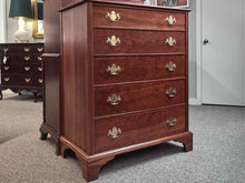 Kindel Cherry 5 Drawer Chest with Brass Chippendale Handles