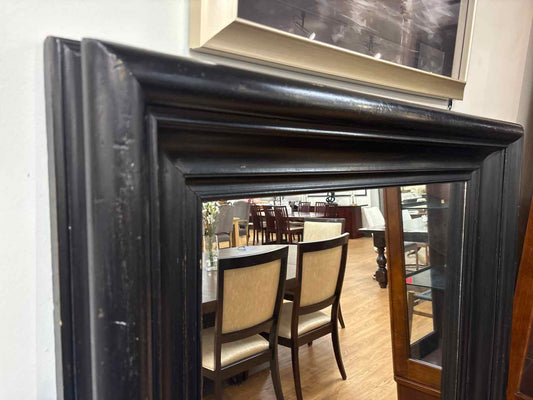 Rectangular Mahogany Mirror in Black