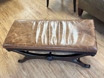 Restoration Hardware Leather Bench