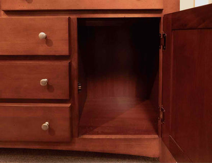 Birch Dome Top 2 piece China Cabinet with Glass Shelves