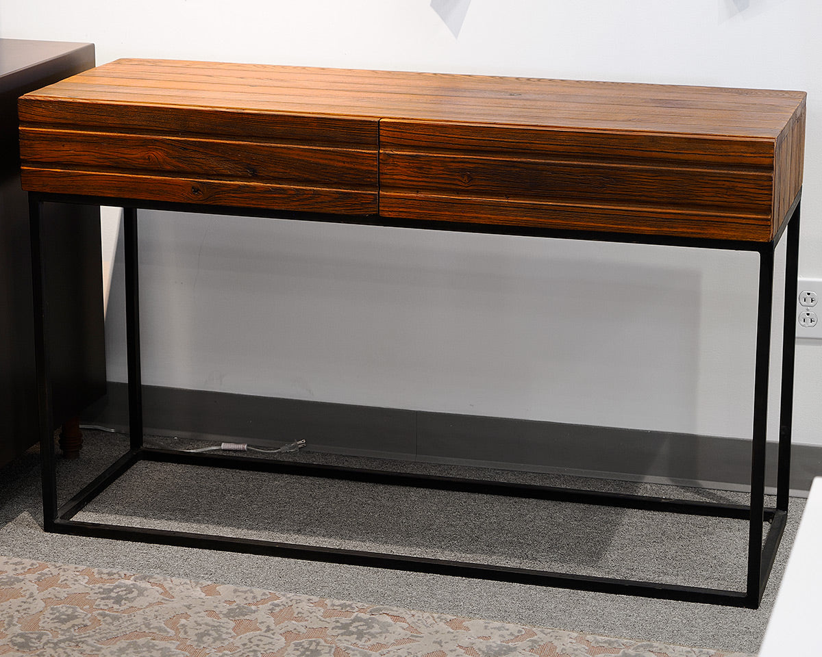 Two-Drawer Rustic Cherry Console Table