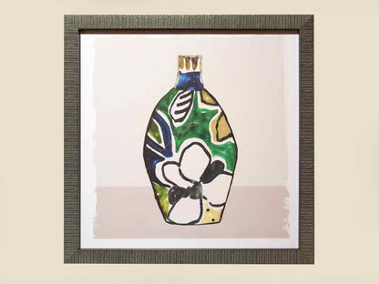 'Picasso Vase III' Print in Grey Wash & Black Frame