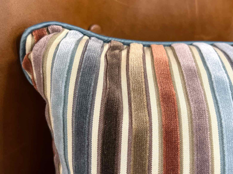 Mulitcolor Velvet Striped Lumbar Pillow