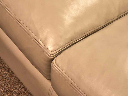 Boston Interiors Leather Sofa in Light Gray