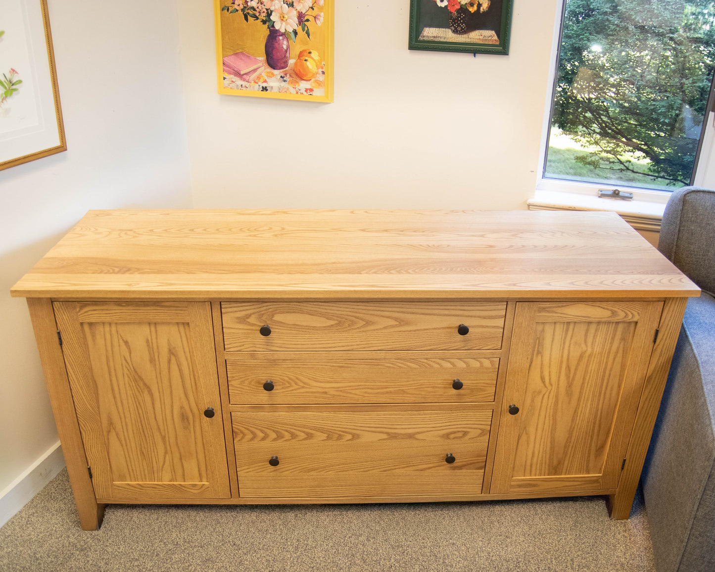 Gat Creek Atticus 3-Drawer Credenza in Ash with Classic Latte Finish