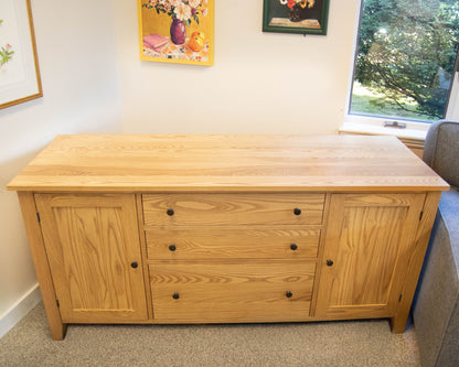 Gat Creek Atticus 3-Drawer Credenza in Ash with Classic Latte Finish