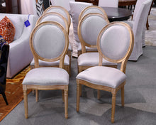 Set of 6 Noble House Home Oval Back Dining Chairs in Natural Linen