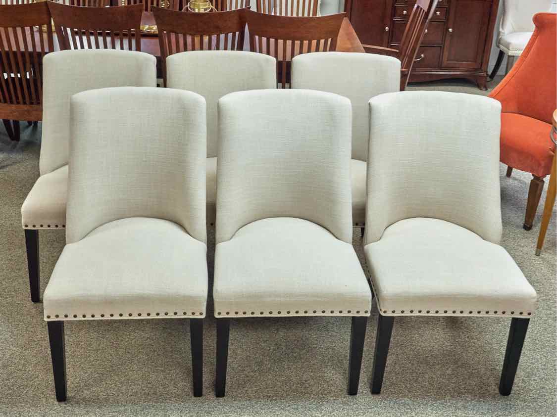 Set of 6 Pier 1 Imports Dining Chairs in Off-White Basketweave