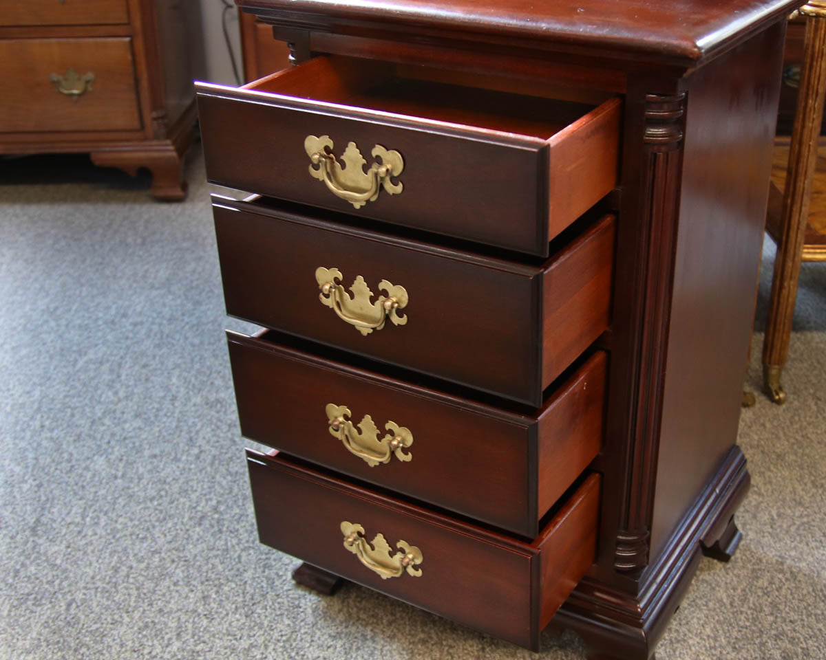 Solid Mahogany Four Drawer Nightstand