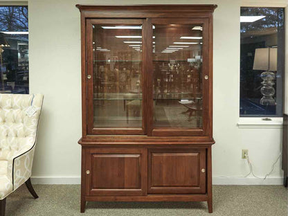 Kincaid Cherry Display Cabinet w/Glass Slide Doors& 3 Drawers & 2 shelf Cabinet
