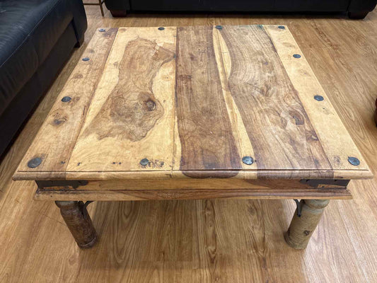 Rustic Square Wooden Cocktail Table