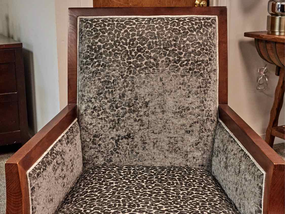 Pair of Custom Sam Moore Wooden Framed Arm Chairs