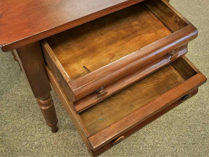 Antique Country Sheraton 2-Drawer Side Table in Cherry