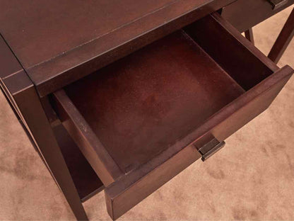 Espresso Finish 2 Drawer Lower Shelf Console