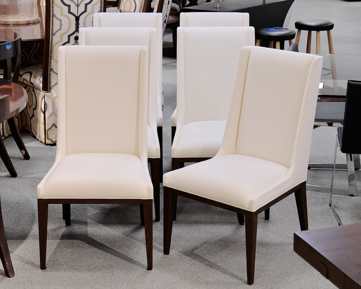 Set of 6 Restoration Hardware "Leigh" Upholstered Dining Chairs