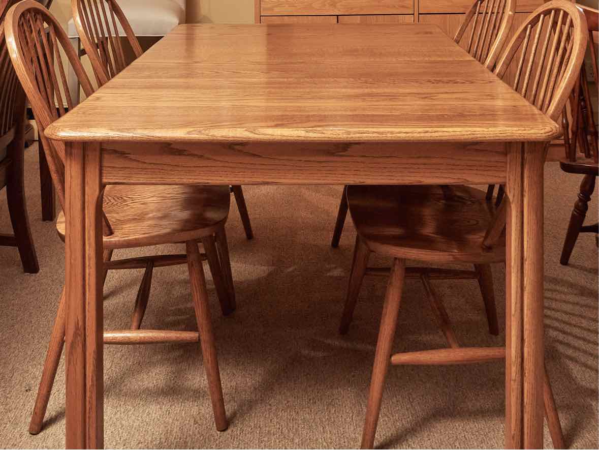 Oak Dining Table & 6  Bow Back Chair Set