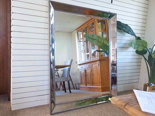 RH  Wall Mirror with Beaded Trim