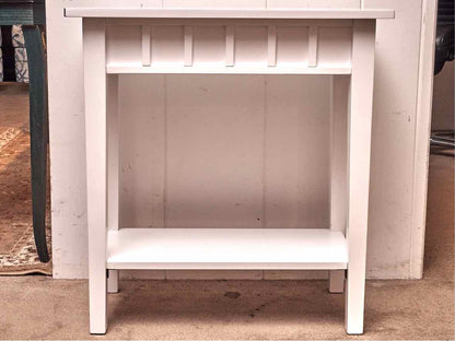 White Finish With  Lower Shelf Side Table