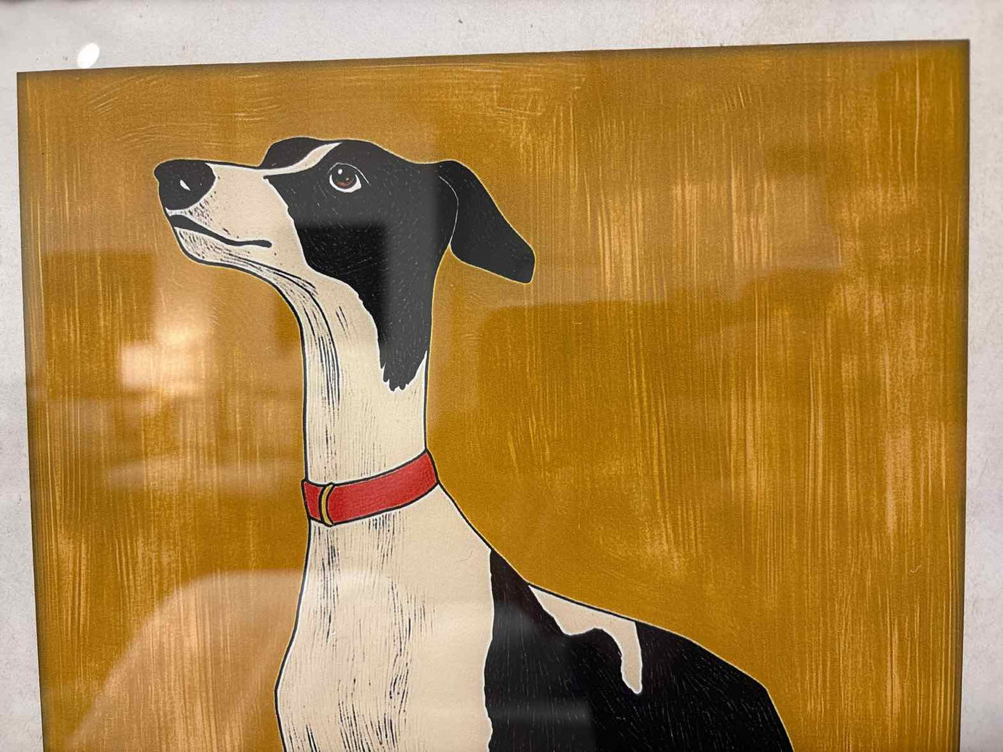 Hound on Yellow Background Print