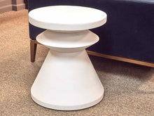 White Contemporary Geometric Side Table