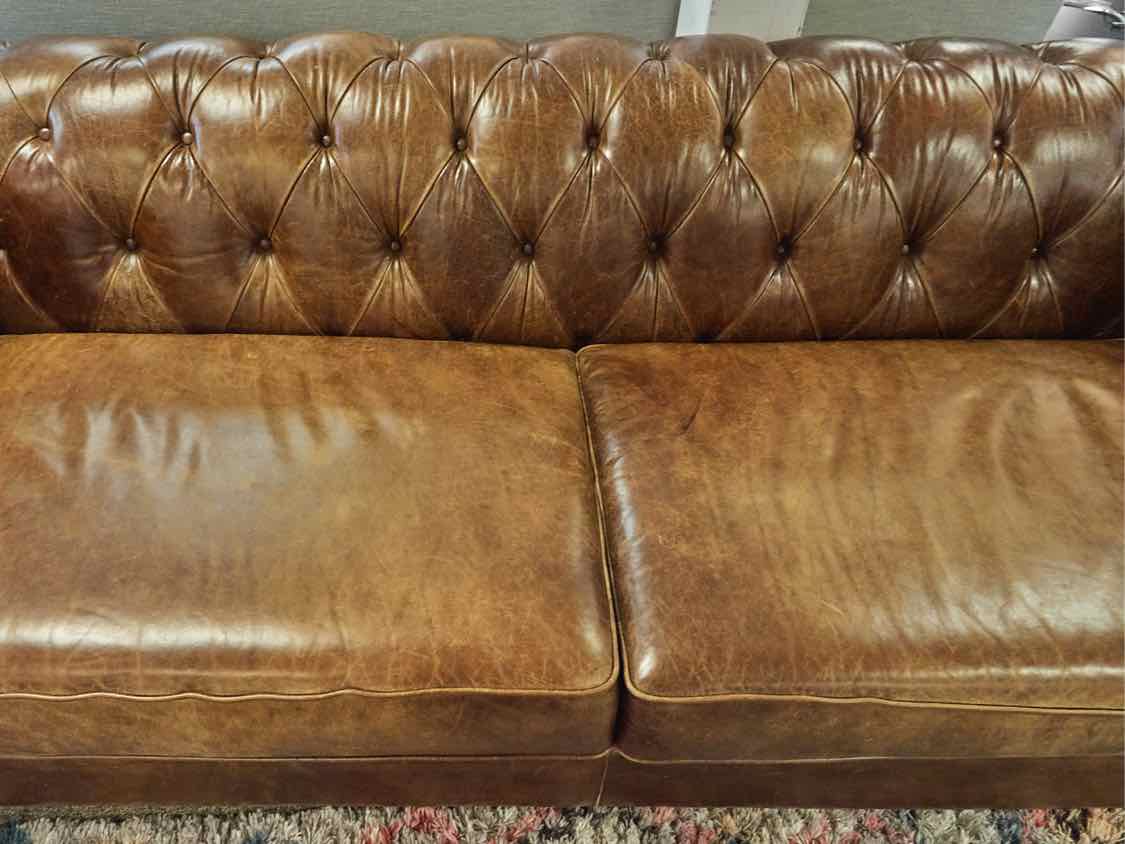 Pottery Barn Leather Chesterfield Sofa